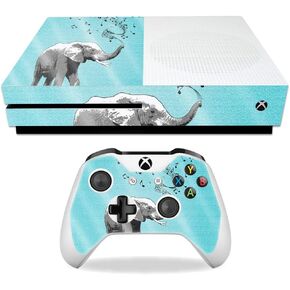 MightySkins Glossy Glitter Skin for Microsoft Xbox One S - Musical Elephant | Protective, Durable High-Gloss Glitter Finish | Easy to Apply, Remove, and Change Styles | Made in The USA