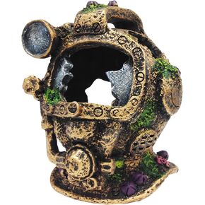 Penn-Plax Sunken Gardens Aquarium Ornament Collection – Diver’s Helmet (Large Size) – Safe for Freshwater and Saltwater Tanks