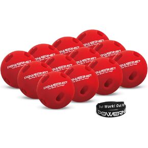 PowerNet Crushers Limited Flight Training Baseballs 12 PK | Batting Practice Ball for Pre-Game Warm Ups and Hitting Drills | Instant Batter Feedback Get Launch Angle and Hit Direction