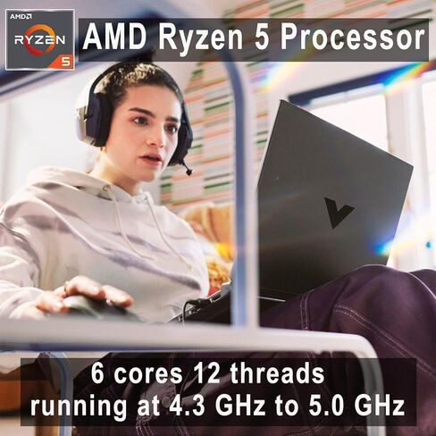 كمبيوتر محمول HP Victus للألعاب، شاشة 15.6 بوصة FHD IPS 144 هرتز، AMD Ryzen 5-8645HS، NVIDIA GeForce RTX 4050، إضاءة خلفية، كاميرا عالية الدقة، مع كابل HDMI (Windows 11 Pro، ذاكرة الوصول العشوائي 32 جيجابايت | 1 تيرابايت PCIe SSD) in Saudi Arabia