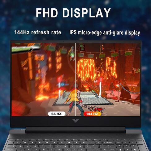 كمبيوتر محمول HP Victus للألعاب، شاشة 15.6 بوصة FHD IPS 144 هرتز، AMD Ryzen 5-8645HS، NVIDIA GeForce RTX 4050، إضاءة خلفية، كاميرا عالية الدقة، مع كابل HDMI (Windows 11 Pro، ذاكرة الوصول العشوائي 32 جيجابايت | 1 تيرابايت PCIe SSD) in Saudi Arabia