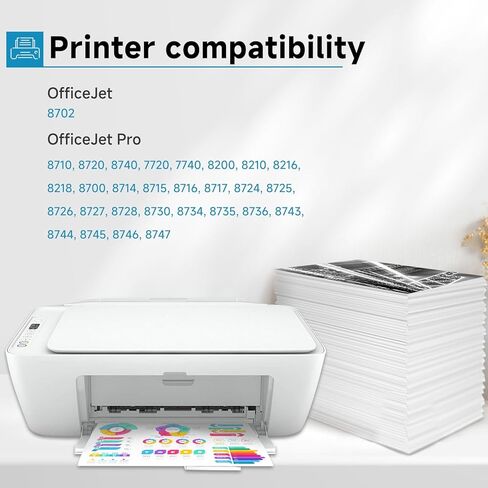 952 XL بديل لخراطيش الحبر HP 952xl كومبو حزمة سوداء اللون (سماوي أرجواني أصفر) 4 عبوات مناسبة لطابعات Officejet Pro 8710 7740 8720 8702 8210 7720 8715 8730 8740 8216 8725 8700 in Kuwait