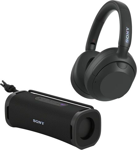 حزمة سماعة رأس Sony WHULT900NB ULT المانعة للضوضاء (أسود) مع مكبر صوت سلسلة Sony SRSULT10B ULT FIELD (أسود) (عنصران) in Saudi Arabia
