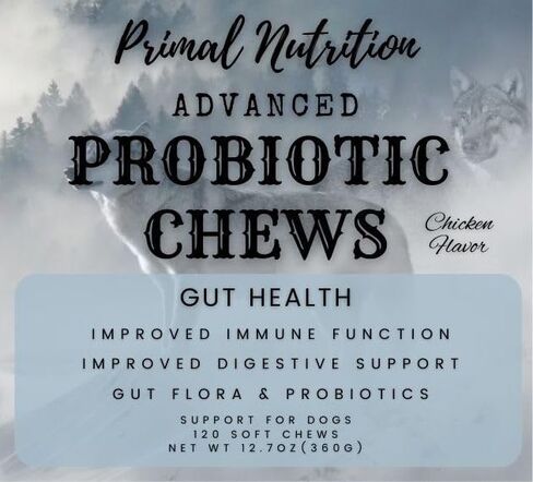 Primal Nutrition Probiotics for Dogs - Digestive Enzymes for Gut Flora, Digestive Health, Diarrhea & Bowel Support - Dog Supplement Soft Chew for Pet Immune System - Chicken in Saudi Arabia