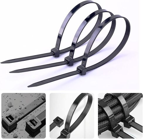 Zip Ties Heavy Duty 8 Inch Strong Premium Plastic Wire Cable Ties with 40 Pounds Tensile Strength, Self-Locking Nylon Cable Tie Straps (8 Inch, White) in Saudi Arabia