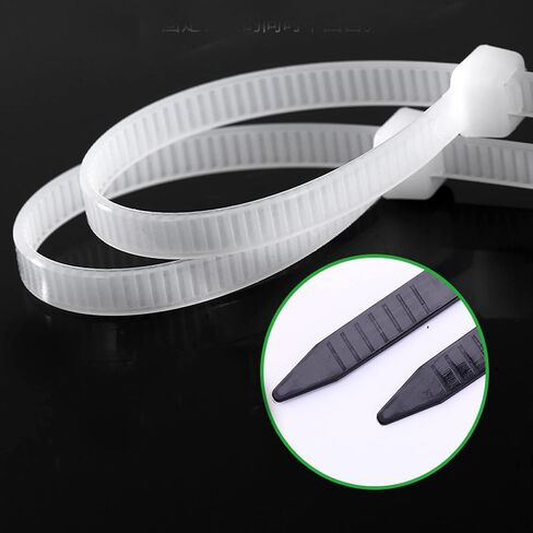 Zip Ties Heavy Duty 8 Inch Strong Premium Plastic Wire Cable Ties with 40 Pounds Tensile Strength, Self-Locking Nylon Cable Tie Straps (8 Inch, White) in Saudi Arabia