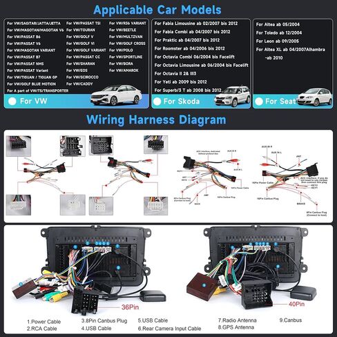 4+64G Android Car Radio for VW Passat Golf MK5 MK6 Jetta T5 EOS Polo Touran Seat Sharan Wireless Carplay Android Auto, 7'' Touchscreen Head Unit with Mirror Link WiFi GPS Bluetooth FM EQ Rear Camera in Saudi Arabia