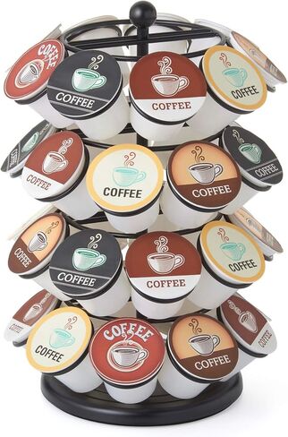 Nifty K Cup Holder – Compatible with K-Cups, Coffee Pod Carousel | 36 K Cup Holder, Spins 360-Degrees, Lazy Susan Platform, Modern Black Design, Home or Office Kitchen Counter Organizer in Kuwait