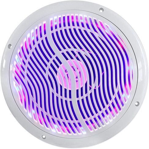 Rockville RMC80LW 8 بوصة 800 واط 2-Way White Marine مكبرات صوت مع LED متعدد الألوان + جهاز تحكم عن بعد in Kuwait