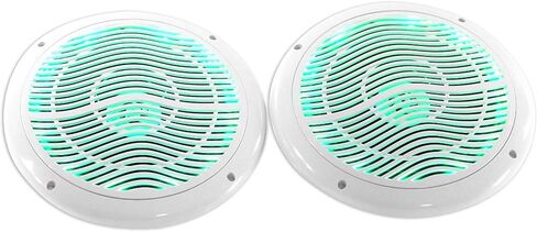Rockville RMC80LW 8 بوصة 800 واط 2-Way White Marine مكبرات صوت مع LED متعدد الألوان + جهاز تحكم عن بعد in Kuwait