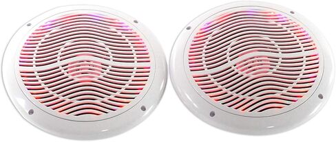 Rockville RMC80LW 8 بوصة 800 واط 2-Way White Marine مكبرات صوت مع LED متعدد الألوان + جهاز تحكم عن بعد in Kuwait