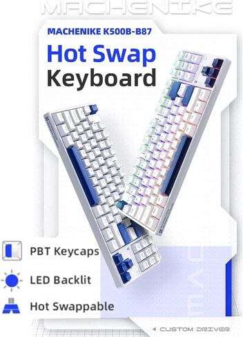 K600 Lite-B100 Wired Mechanical Gaming Keyboard, 96% Full Size 100 Keys, Hot Swappable Linear Red Switch with Number Pad, Dynamic RGB Backlit, Anti-Ghosting, Double-Shot Keycaps, Black in Saudi Arabia