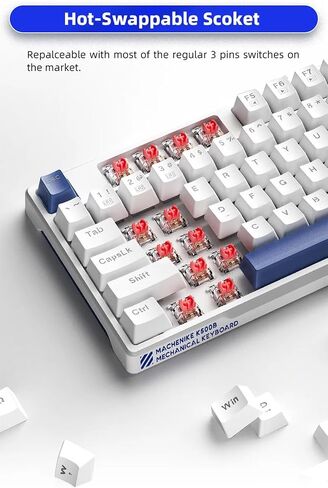 K600 Lite-B100 Wired Mechanical Gaming Keyboard, 96% Full Size 100 Keys, Hot Swappable Linear Red Switch with Number Pad, Dynamic RGB Backlit, Anti-Ghosting, Double-Shot Keycaps, Black in Saudi Arabia