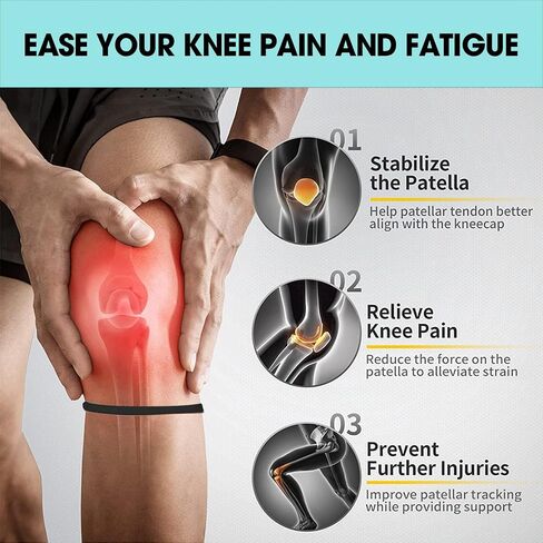 Knee Strap Patella Support: Knee Band for Patellar Tendon Pain Relief - Knee Brace for Tendonitis Jumpers Running Sports Basketball Men Women (Orange) in Saudi Arabia