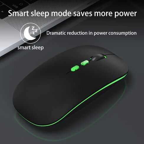 Bluetooth Mouse Wireless for Laptop, 2.4G Slim Rechargeable Wireless Mouse with USB Receiver, Quiet Clicks, Ergonomic Optical Mouse, Portable Computer Mouse for Laptop, PC, Mac (White) in Saudi Arabia