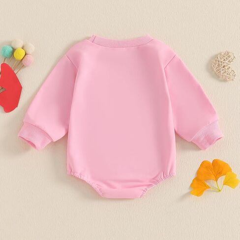 MBMSHEGH Newborn Baby Girls Crewneck Sweatshirt Bubble Oversized Romper Long Sleeve Shirt Jumpsuit Outfit Fall Clothes in Saudi Arabia