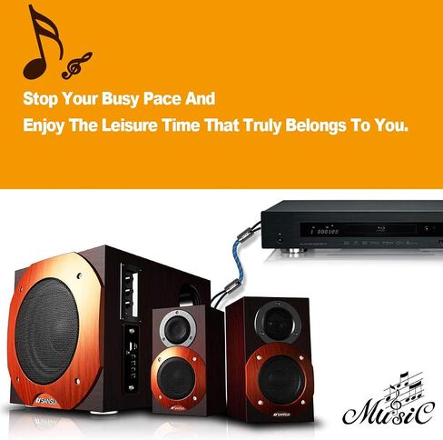 كابل EMK RCA، 2RCA ذكر إلى 2RCA ذكر كابل صوت ستيريو نظام HiFi كابل توصيل للمسرح المنزلي، HDTV، مكبرات الصوت، أنظمة Hi-Fi (6.6 قدم) in Saudi Arabia