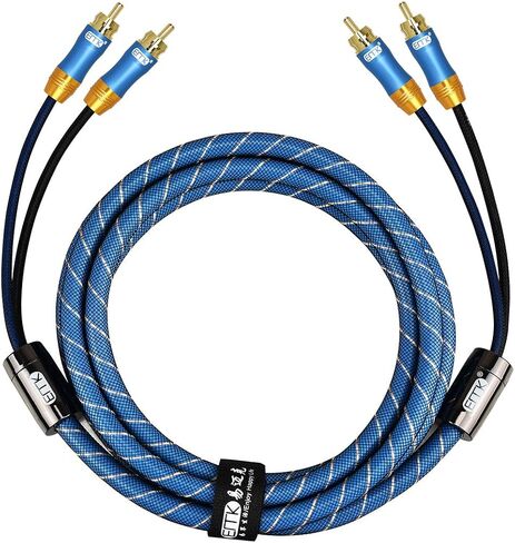 كابل EMK RCA، 2RCA ذكر إلى 2RCA ذكر كابل صوت ستيريو نظام HiFi كابل توصيل للمسرح المنزلي، HDTV، مكبرات الصوت، أنظمة Hi-Fi (6.6 قدم) in Saudi Arabia