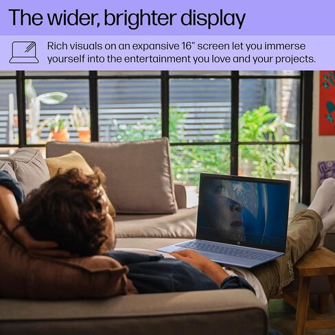 HP Pavilion 16 Laptop 2024 16" WUXGA 1920 x 1200 Touchscreen, Intel Core 7 150U, 10-core, Intel Graphics, 32GB LPDDR5, 1TB SSD, Backlit KB, Wi-Fi 6, Bluetooth 5.3, 1080p FHD Camera, Windows 11 Home in Saudi Arabia