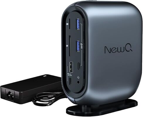 محطة إرساء شاشة عرض ثلاثية من NewQ لأجهزة MacBook: محور USB C مع منفذ HDMI 4K ومنفذ DP لأجهزة الكمبيوتر المحمول Mac Dell يمتد 2 و3 شاشات إجمالي شاشات رباعية مع شحن طاقة 150 وات وفتحة بطاقة TF SD in Kuwait