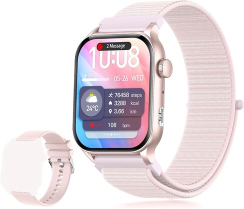 Smart Watch with Flashlight, Bluetooth Android Smart Watch for Men Women, Fitness Watch, 1.95" AMOLED Screen, 130+ Sport Modes, Answer/Make Calls Heart Rate Sleep Monitor for iPhone Compatible (Black) in Saudi Arabia