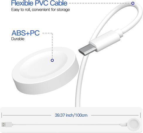شاحن AWINNER متوافق مع كابل شاحن ساعة Huawei، قاعدة شحن مغناطيسية بديلة لمحول USB للساعة الذكية (عبوة بيضاء واحدة) in Kuwait