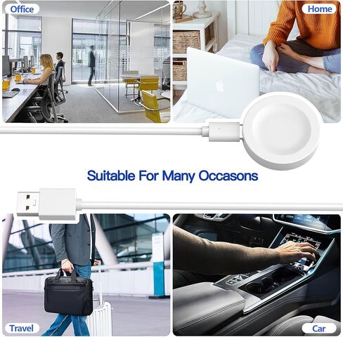 شاحن AWINNER متوافق مع كابل شاحن ساعة Huawei، قاعدة شحن مغناطيسية بديلة لمحول USB للساعة الذكية (عبوة بيضاء واحدة) in Kuwait