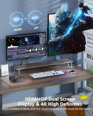 KAMRUI Mini PC Ryzen 7 5700U(8C/16T، حتى 4.3 جيجاهرتز)، كمبيوتر صغير 32 جيجابايت DDR4 RAM 1 تيرابايت M.2 2280 NVME SSD Mini PC Gaming، شاشة مزدوجة 4K دعم سطح المكتب الصغير WiFi6/BT5.2/قناة مزدوجة in Kuwait