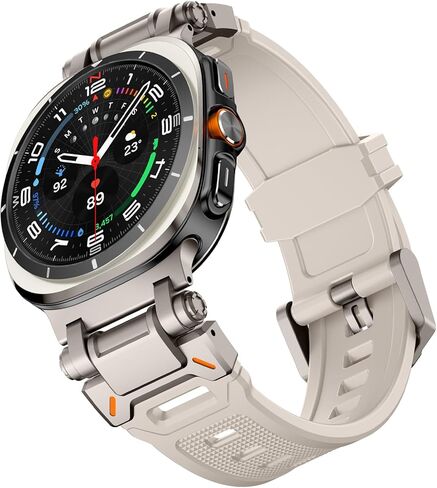 WINGLE لساعة Samsung Galaxy Watch Ultra Bands 47 مم للرجال سوار رياضي متين مصمم بدرع مطاط السيليكون مع موصل معدني من الفولاذ المقاوم للصدأ ساعة Galaxy Watch 7 Ultra Bands العسكرية القوية in Kuwait