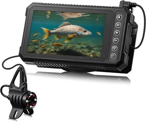 كاميرا الصيد تحت الماء FishPRO HD1080P USB-C، 4.5 بوصة (لا تحتاج للتعلم) هدايا كاميرا الصيد MOQCQGR للرجال، مكتشف الأسماك (الشحن عن طريق الهاتف/كابل الكمبيوتر الشخصي)، 5000 مللي أمبير، LED&IR، 66 قدم in Saudi Arabia