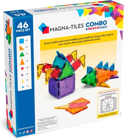 MAGNA-TILES Combo 62-Piece Magnetic Construction Set, The Original Magnetic Building Brand in Kuwait