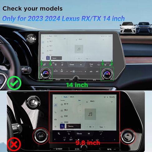 واقي شاشة متوافق مع ملحقات 2023 2024 Lexus RX & TX، شاشة حماية من الزجاج المقسى مقاس 14 بوصة للملاحة GPS ومضادة للخدش ورقائق معلومات ترفيهية غير لامعة in Kuwait
