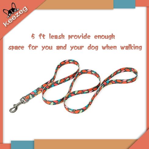 5FT Nylon Dog Leash with Easy to Use Bolt Snap for Training,Walking Lead for Large,Medium&Small Dogs- Available in Multiple Widths and Classic Floral Colors in Saudi Arabia