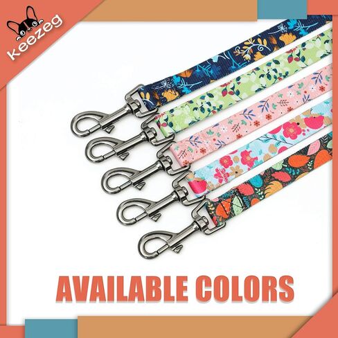 5FT Nylon Dog Leash with Easy to Use Bolt Snap for Training,Walking Lead for Large,Medium&Small Dogs- Available in Multiple Widths and Classic Floral Colors in Saudi Arabia