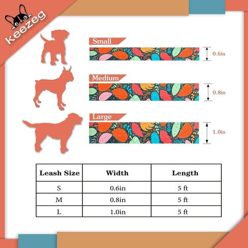 5FT Nylon Dog Leash with Easy to Use Bolt Snap for Training,Walking Lead for Large,Medium&Small Dogs- Available in Multiple Widths and Classic Floral Colors in Saudi Arabia