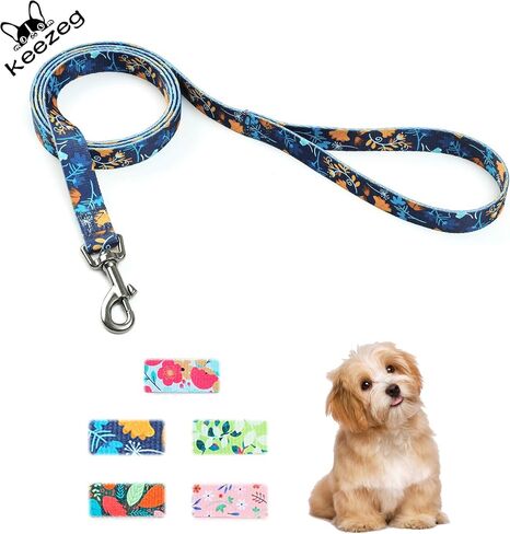5FT Nylon Dog Leash with Easy to Use Bolt Snap for Training,Walking Lead for Large,Medium&Small Dogs- Available in Multiple Widths and Classic Floral Colors in Saudi Arabia