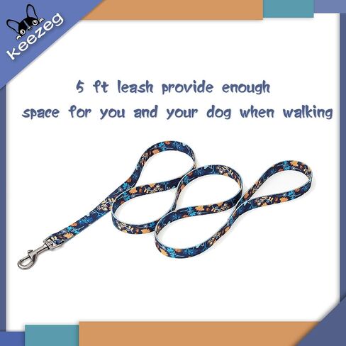 5FT Nylon Dog Leash with Easy to Use Bolt Snap for Training,Walking Lead for Large,Medium&Small Dogs- Available in Multiple Widths and Classic Floral Colors in Saudi Arabia