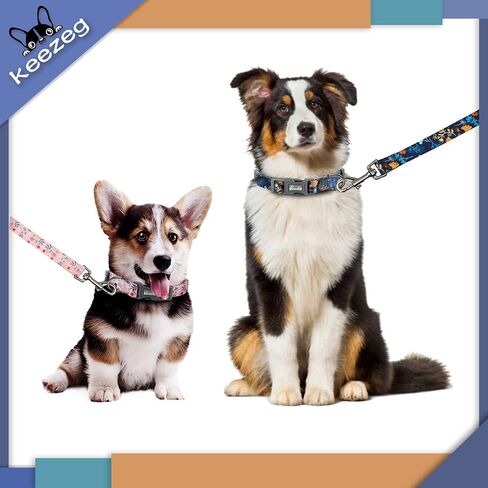 5FT Nylon Dog Leash with Easy to Use Bolt Snap for Training,Walking Lead for Large,Medium&Small Dogs- Available in Multiple Widths and Classic Floral Colors in Saudi Arabia