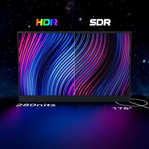 شاشة محمولة 15.6 بوصة 1080 بكسل FHD USB-C، شاشة كمبيوتر HDMI مع حقيبة غطاء ذكية ومكبرات صوت مزدوجة، شاشة خارجية HDR، شاشة كمبيوتر محمولة لأجهزة الكمبيوتر المحمول/الكمبيوتر الشخصي/Mac/الهاتف/Xbox Switch/PS4 in Saudi Arabia