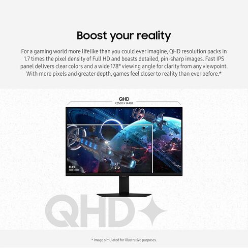 SAMSUNG 32-Inch Odyssey G50D Series QHD Fast IPS Gaming Monitor, 1ms, VESA DisplayHDR 400, 180Hz, AMD FreeSync, Adjustable Stand, Eye Saver Mode, LS32DG502ENXZA, 2024 (Renewed), Black in Saudi Arabia