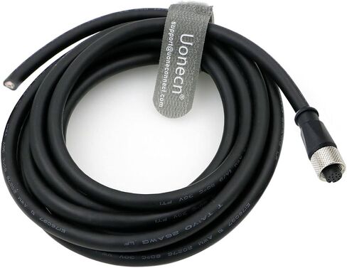 Uonecn Aviation Sensor Shielded Electrical Cable M12 8 Pin Female to Open End Cable for Cognex Industrial Camera 10M. in Kuwait