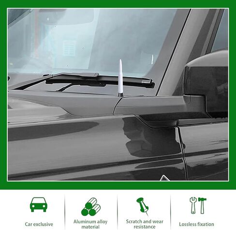 1 PC Car Bullet Antenna, 0.8" x 5.4" Integrated Waterproof External Antenna Trim, Enhanced Signal No Jamming Noise-free Antenna, Compatible with Ford F150 Wrangler Jeep Chevrolet (White) in Saudi Arabia