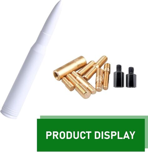1 PC Car Bullet Antenna, 0.8" x 5.4" Integrated Waterproof External Antenna Trim, Enhanced Signal No Jamming Noise-free Antenna, Compatible with Ford F150 Wrangler Jeep Chevrolet (White) in Saudi Arabia