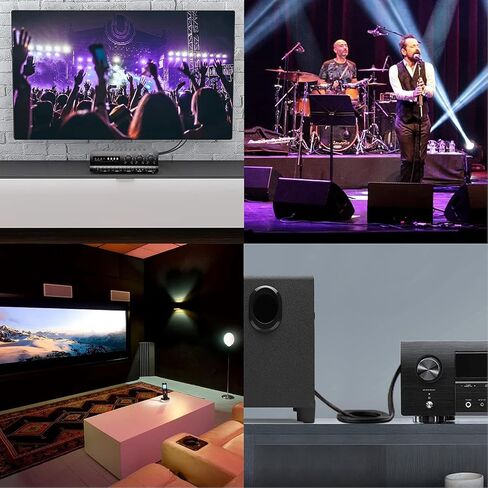 كابل Disscool 2RCA ذكر إلى 2RCA أنثى مطلي بالذهب على شكل Y مقسم HI-FI، محول أسلاك صوت مساعد لتمديد الخط المطاطي الاحترافي لأقراص DVD وأنظمة الاستريو (1.5 متر/4.98 قدم، ذكر إلى أنثى) in Saudi Arabia
