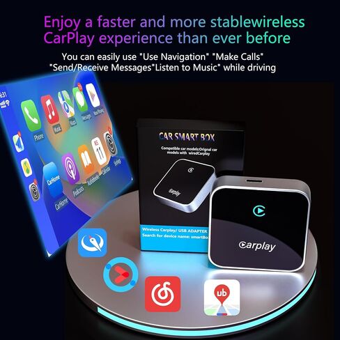 Wireless CarPlay Adapter,Converts Factory Wired CarPlay to Wireless carplay Adapter, Wireless Control Plug & Play Carplay, Fit for Cars from 2017 & for Apple iPhone iOS 10+,Silvery in Saudi Arabia