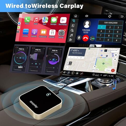Wireless CarPlay Adapter,Converts Factory Wired CarPlay to Wireless carplay Adapter, Wireless Control Plug & Play Carplay, Fit for Cars from 2017 & for Apple iPhone iOS 10+,Silvery in Kuwait