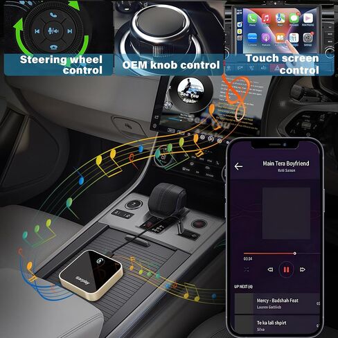 Wireless CarPlay Adapter,Converts Factory Wired CarPlay to Wireless carplay Adapter, Wireless Control Plug & Play Carplay, Fit for Cars from 2017 & for Apple iPhone iOS 10+,Silvery in Kuwait