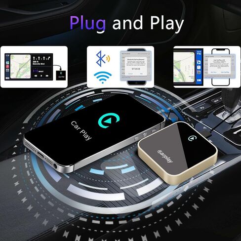 Wireless CarPlay Adapter,Converts Factory Wired CarPlay to Wireless carplay Adapter, Wireless Control Plug & Play Carplay, Fit for Cars from 2017 & for Apple iPhone iOS 10+,Silvery in Saudi Arabia
