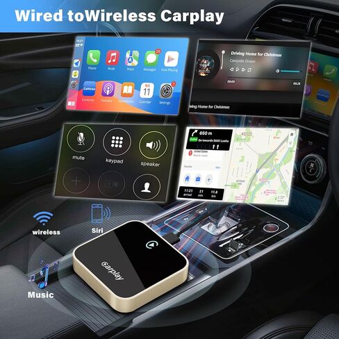 Wireless CarPlay Adapter,Converts Factory Wired CarPlay to Wireless carplay Adapter, Wireless Control Plug & Play Carplay, Fit for Cars from 2017 & for Apple iPhone iOS 10+,Silvery in Saudi Arabia