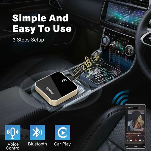 Wireless CarPlay Adapter,Converts Factory Wired CarPlay to Wireless carplay Adapter, Wireless Control Plug & Play Carplay, Fit for Cars from 2017 & for Apple iPhone iOS 10+,Silvery in Saudi Arabia